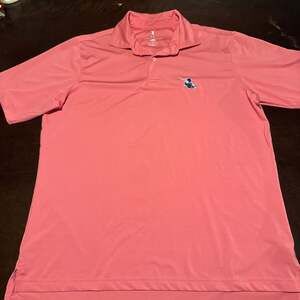 Fairway & Greene Tech Performance Short Sleeve Polo Shirt Coral Pink Size Medium